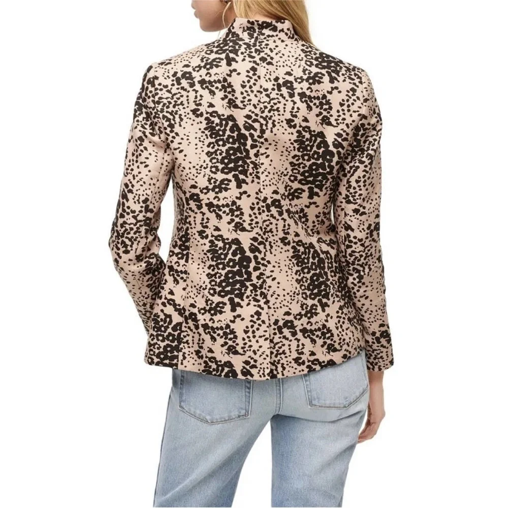 NWOT J. Crew Going Out Blazer in Leopard Print Linen Size 4 Petite